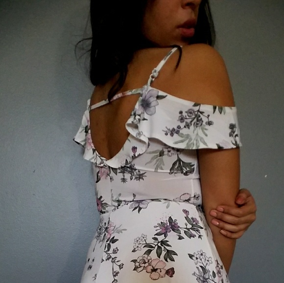LILY IVORY PINK FLORAL MIDI DRESS - Picture 5 of 5